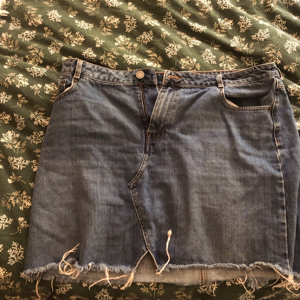 ASOS Denim skirt with frayed detail